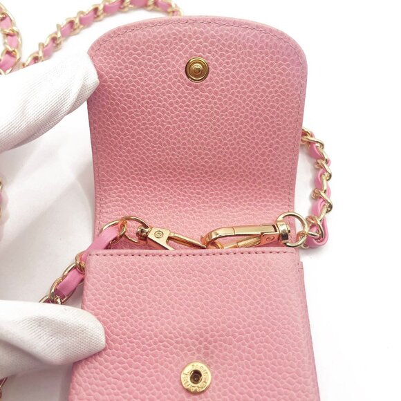 Authentic CHANEL Vintage Mini Flap Caviar Leather Pouch Cigarette Case Crossbody - Picture 12 of 15